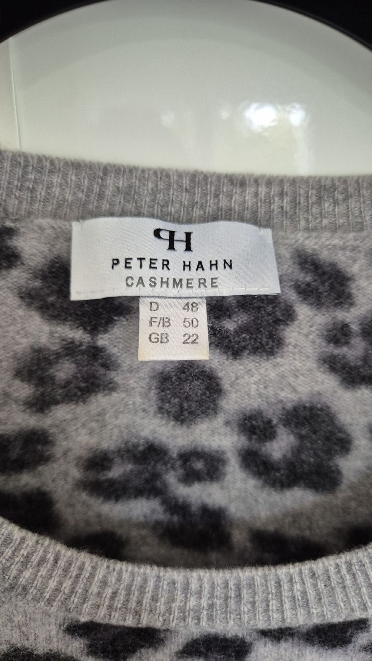 Peter Hahn Maglioni & Felpe: Peter Hahn Kaschmirpullover, Gr. 48, Grau/Schwarz Top – Usato da Winterthur venduto da ann_7lxx 2
