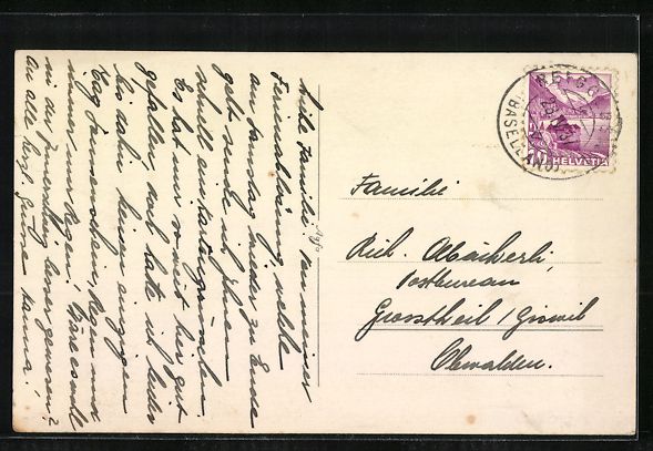 Cartoline postali: Reigoldswil, Blick vom Berg auf den Ort – Usato da Berlin venduto da bartko-reher 1