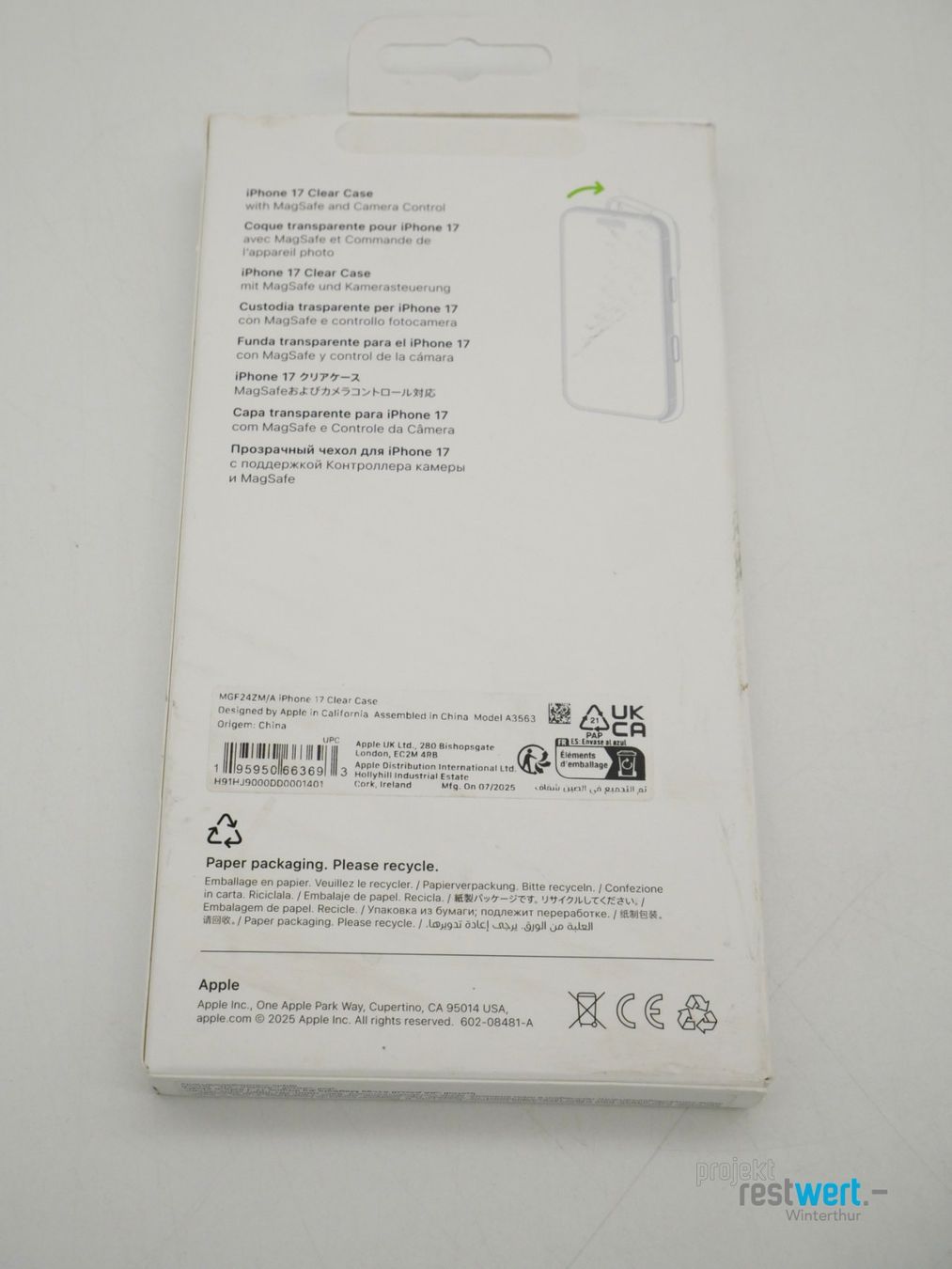 Apple Cover & Protezioni schermo: APPLE Clear Case with MagSafe Apple iPhone 17 – Nuovo (secondo la descrizione) da Winterthur venduto da Restwert_Winterthur 3