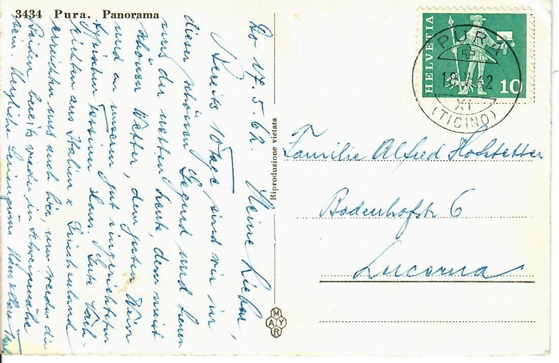 Ansichtskarten: Pura - Panorama – Gebraucht aus Hochdorf von Ziegel-16 1