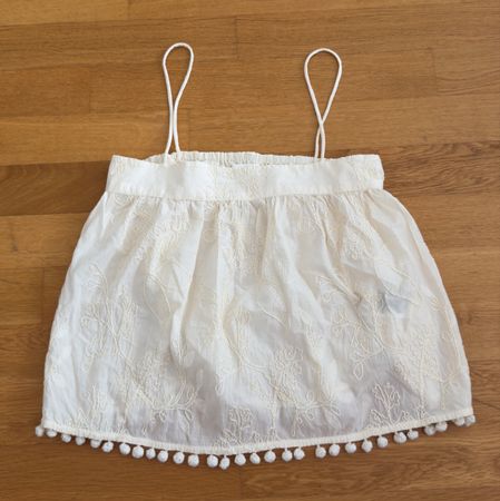 H&M Damen Top weiss bestickt