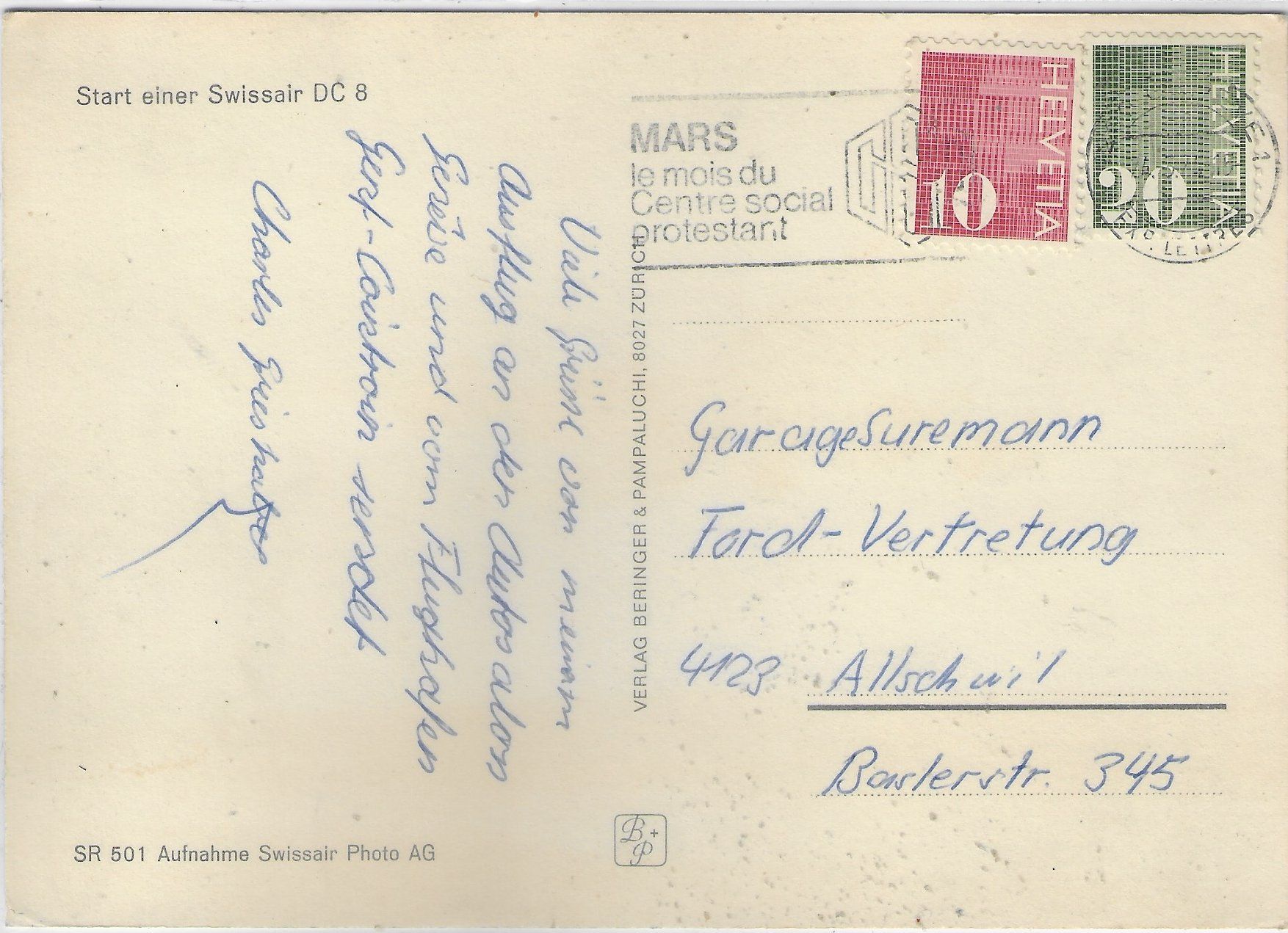 Cartoline postali: Start einer Swissair DC 8 – Usato da Ettingen venduto da Kartenplanet 1