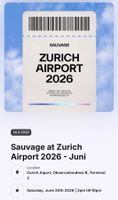 Selling 1 ticket to Sauvage at Zurich Airport 2026