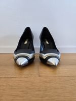 Casadei Black Leather Heels, Size 7 (37)