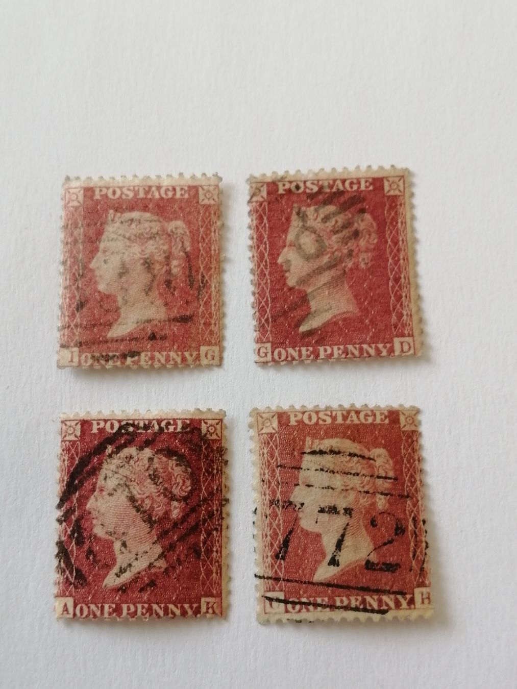 Tutti i francobolli: 4mal One Penny Reds Stars 1856 – Usato da Happerswil venduto da tschergi
