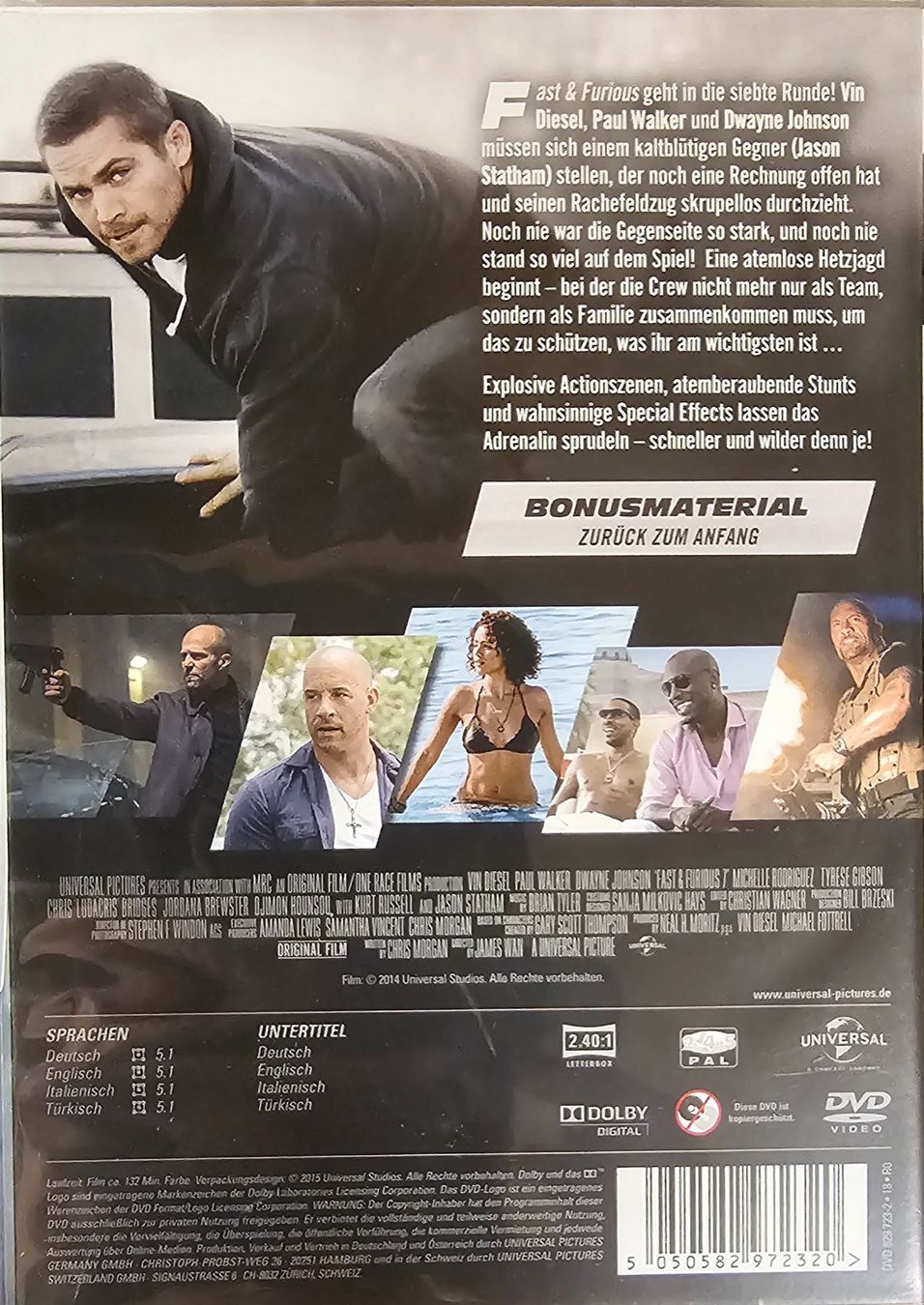 Tutti i DVDs: Fast & Furious 7 – Usato da Wahlen b. Laufen venduto da Cg10 1