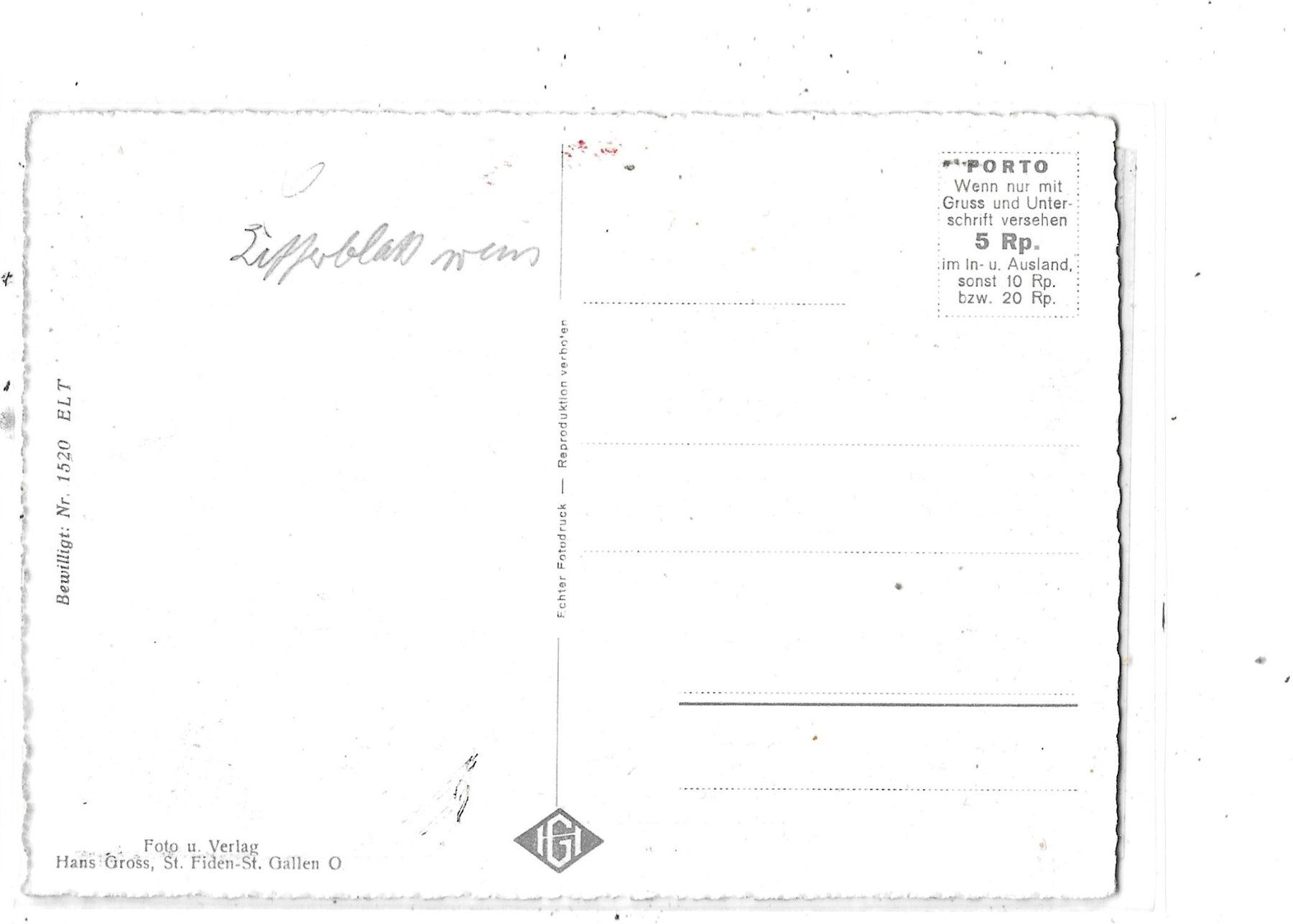 Cartoline postali: AR Wolfhalden Evang.Kirche – Usato da Schocherswil venduto da Wilare 1