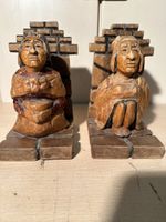 Paire serre-livres en bois sculpté style ethnique ancien
