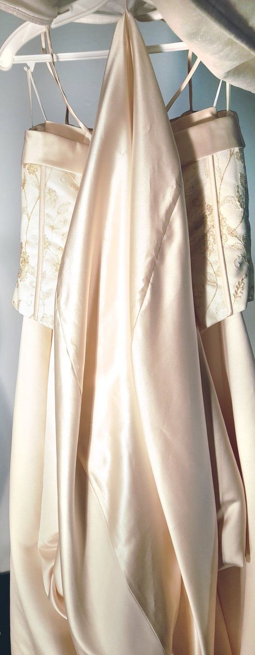 Vestiti: Brautkleid Creme-gold Gr. 48 mit Schleppe – Nuovo (secondo la descrizione) da Villmergen venduto da Rehe1989 2