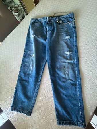 Jeans strappati con catena tg.50 QbriCk