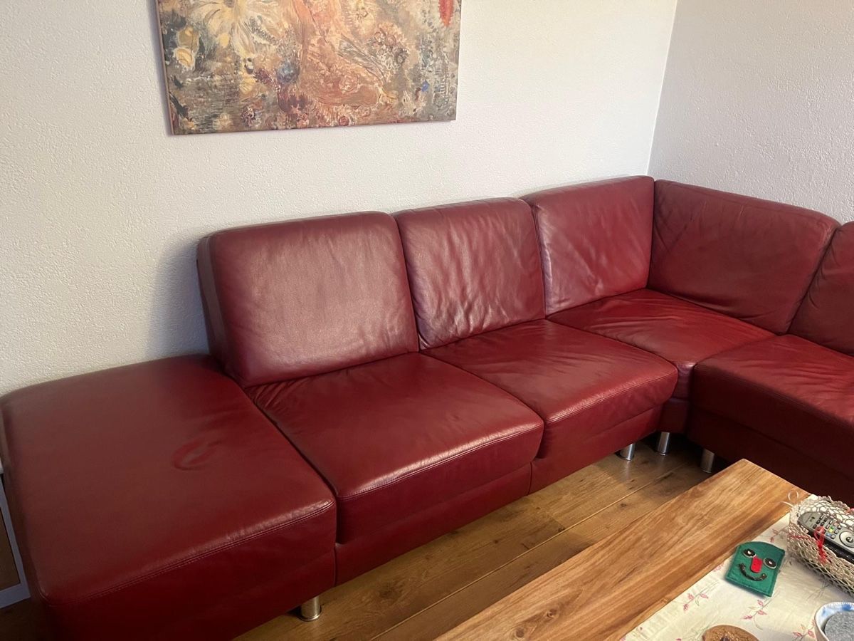 Divani: Echtleder Sofa Bordeux rot 3.15x2.65m – Usato da Basel venduto da yaw_t2cm 3