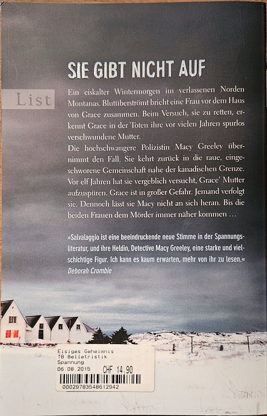 Libri: Karin Salvalaggio - Eisiges Geheimnis – Usato da Hinwil venduto da brucha01 1