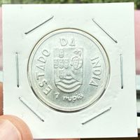 1 Rupia Portugiese India 1935!!! UNC!!! Silber!!!