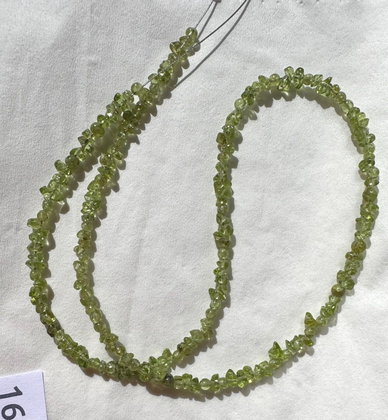 Catenine: Peridot. Olivin   extra  wilde Nugget/Splitter Form     46cm – Nuovo e nell'imballaggio originale da Leuggern venduto da gemshow 8