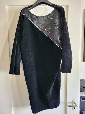 Elegantes Vintage '70-'80 Samtkleid schwarz