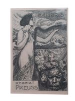 Radierung Robert Preuss Ex Libris
