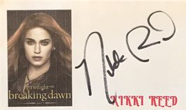 Nikki Reed Autogramm signiert Karte m.Bild 8x13cm Twilight