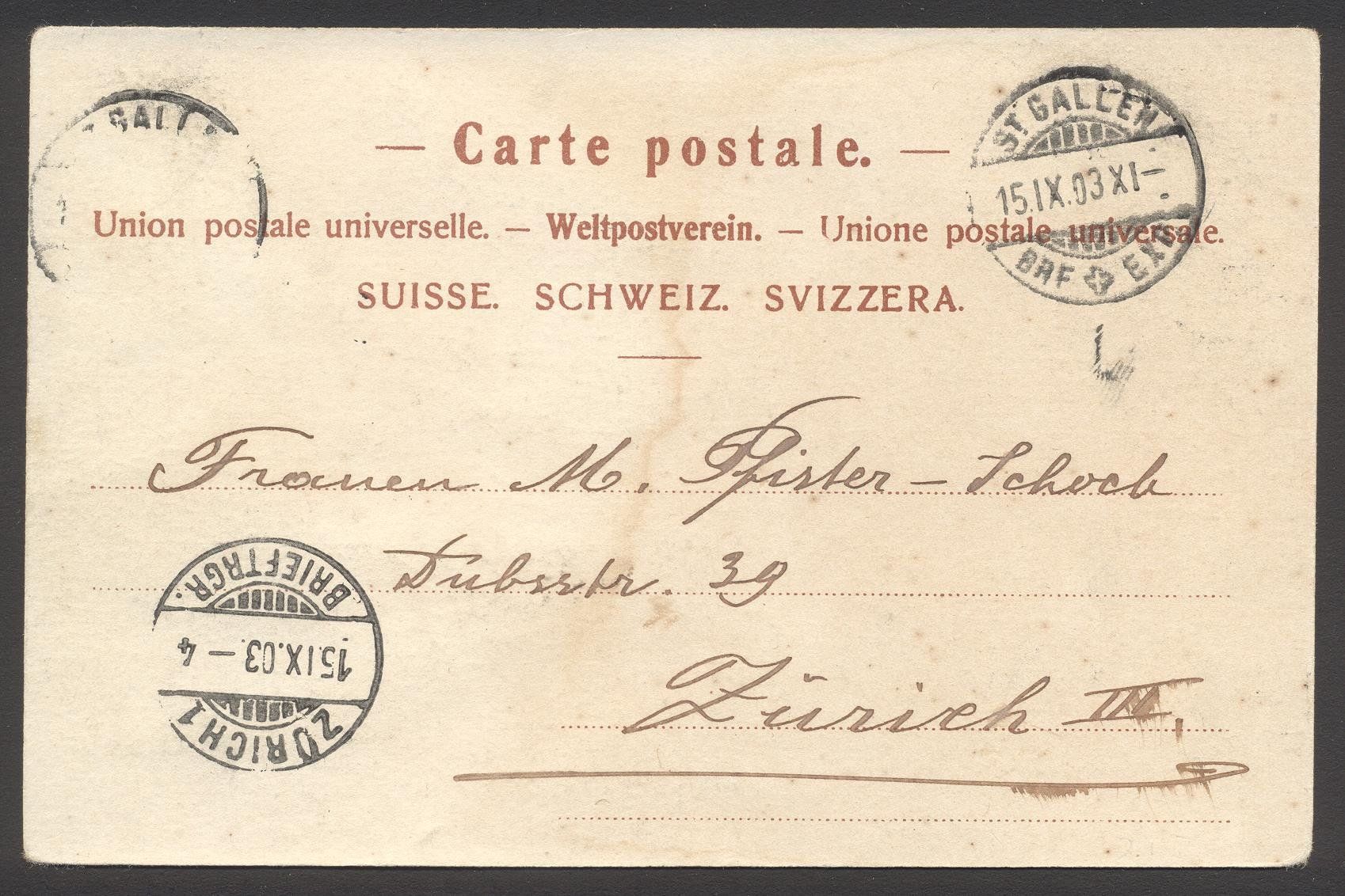 Cartoline postali: PK St. Gallen - Sitterbrücke – Usato da Siebnen venduto da Fstaehli 1