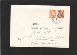 Feldpost Mot. Mitr. Kp 7 nach Tübingen DE , Franz. Zone