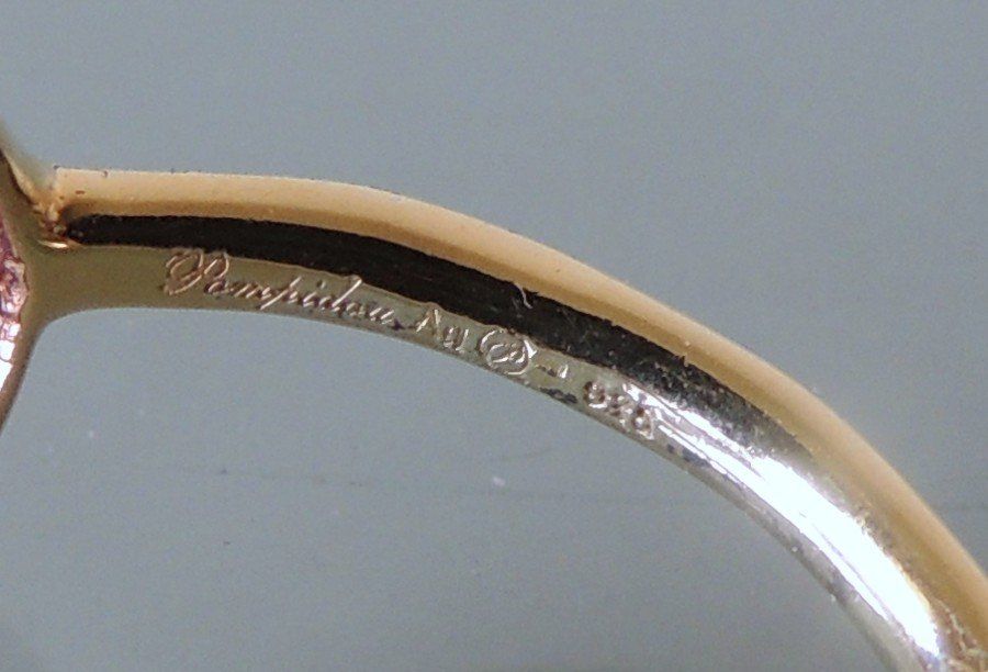 Pompidou Anelli: POMPIDOU vergoldeter Silber 925 Fingerring Amethyst Gr. 56 – Usato da Waldenburg venduto da schaller707 5