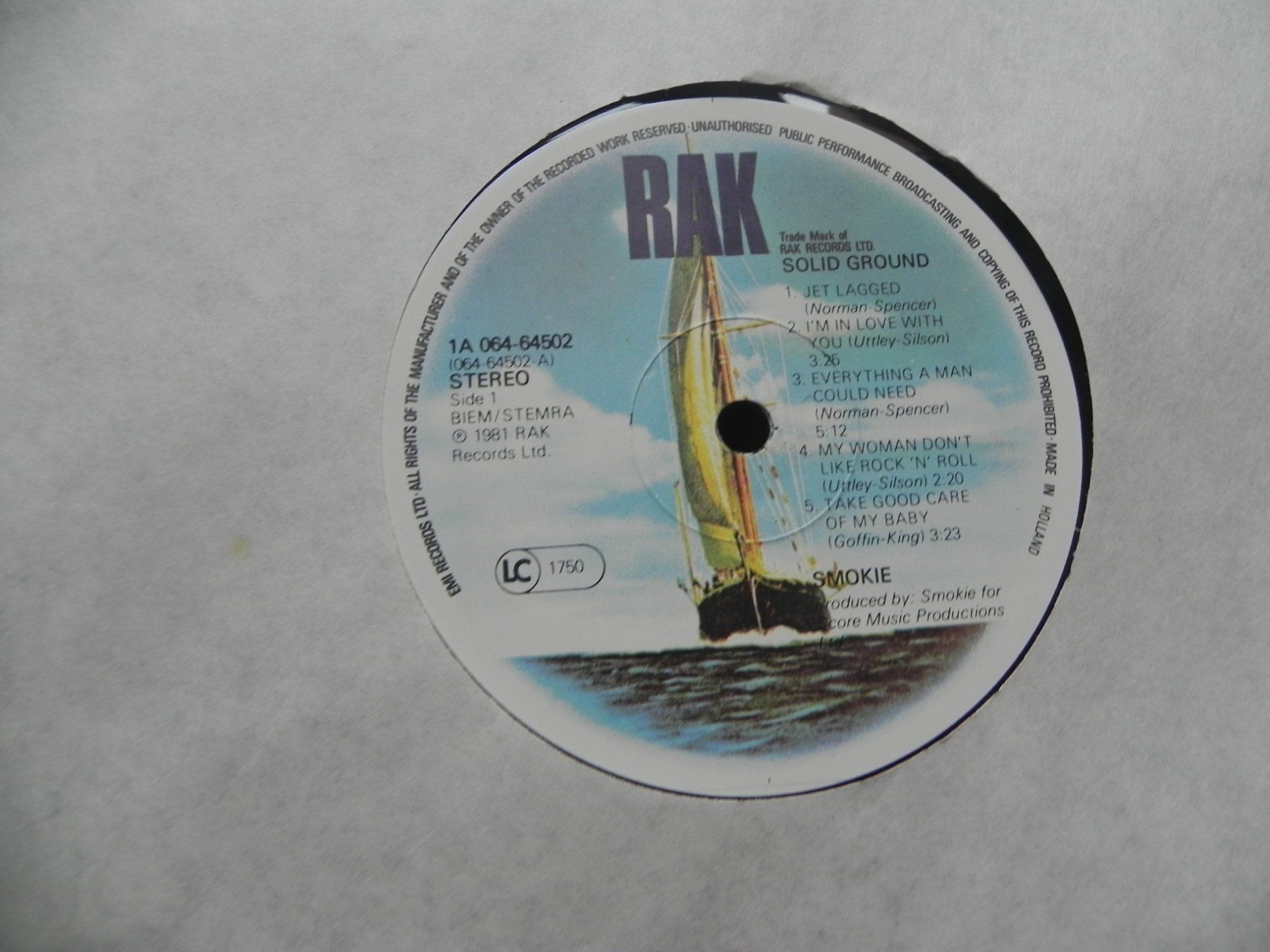 Schallplatten: LP Schallplatte Engl. Rock Band Smokie 1981 Solid Ground – Gebraucht aus Siebnen von krimsie 3