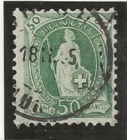 stehende Helvetia 50Rp. grün gest. Zu#74Dd Mi#69C [5B6]