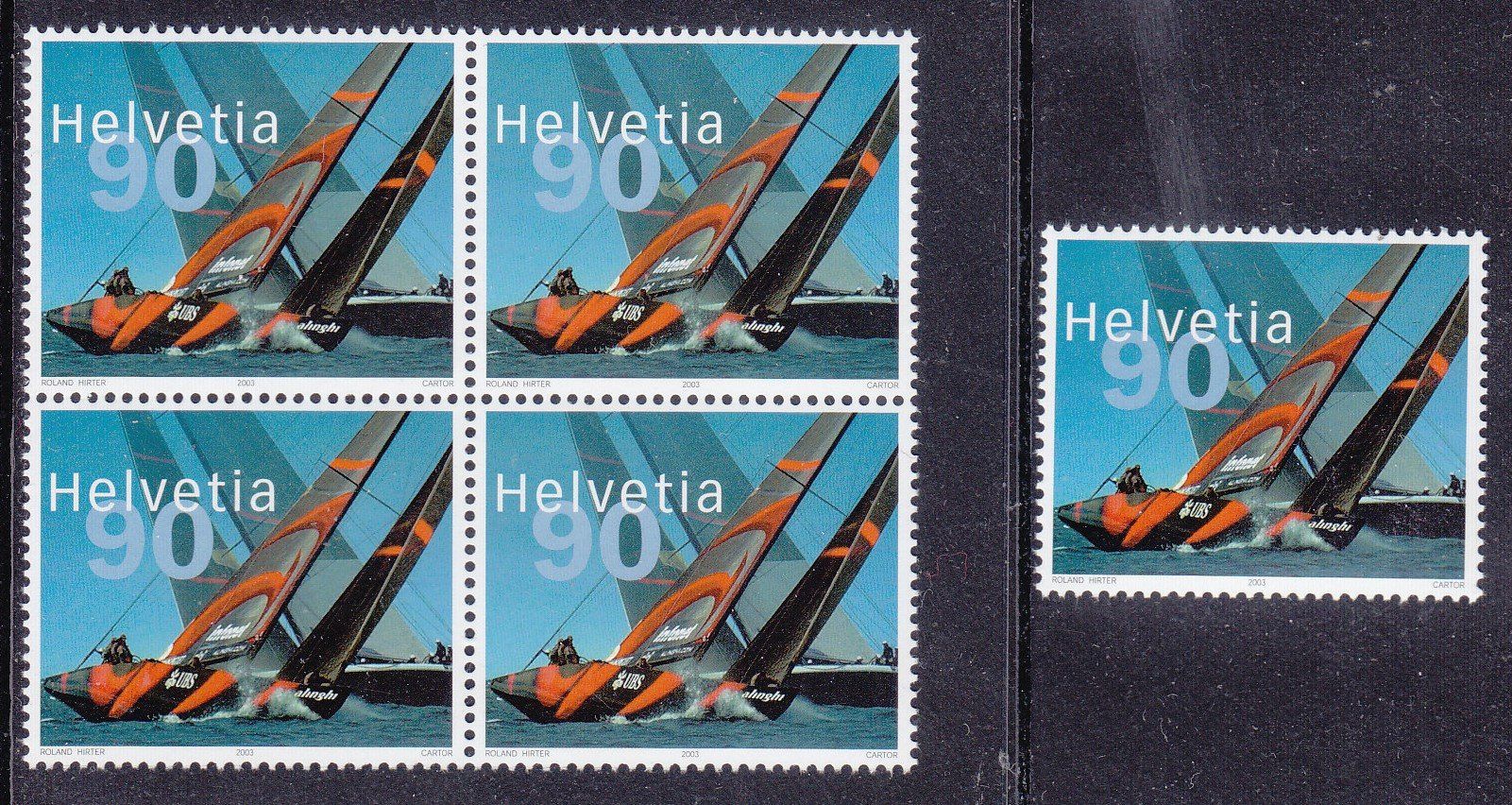 Tutti i francobolli: 2003  Viererblock + Einzelmarke  Alinghi  ** Postfrisch ** – Nuovo (secondo la descrizione) da Adliswil venduto da Aenti
