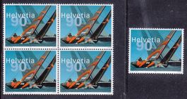 2003  Viererblock + Einzelmarke  Alinghi  ** Postfrisch **