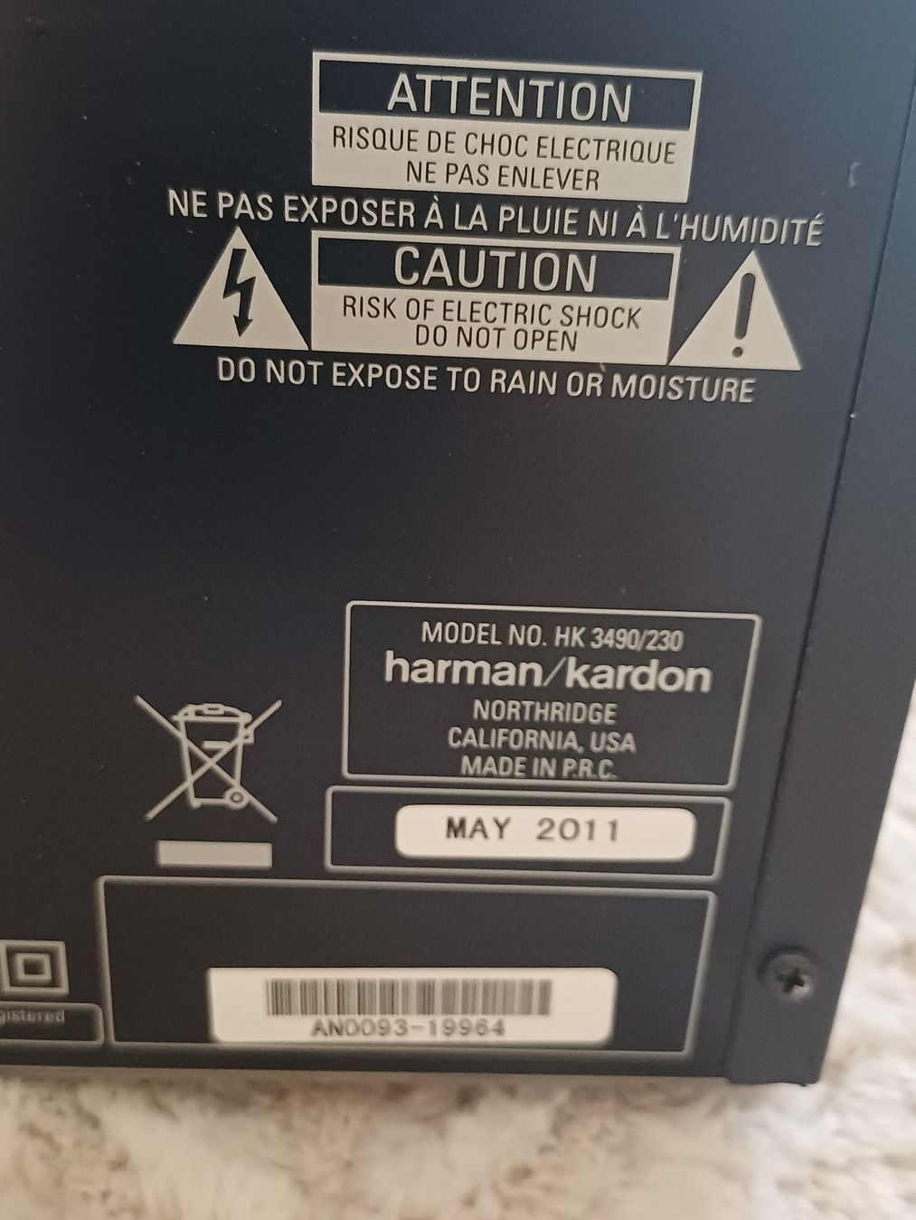 Harman-Kardon Récepteurs: Stereo Receiver Harmann/Kardon – Défectueux à Rüegsbach par Urs9990 1
