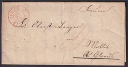 1845, Vorphila ZÜRICH - Mollis GL, "Zeit der Kantonalmarken"