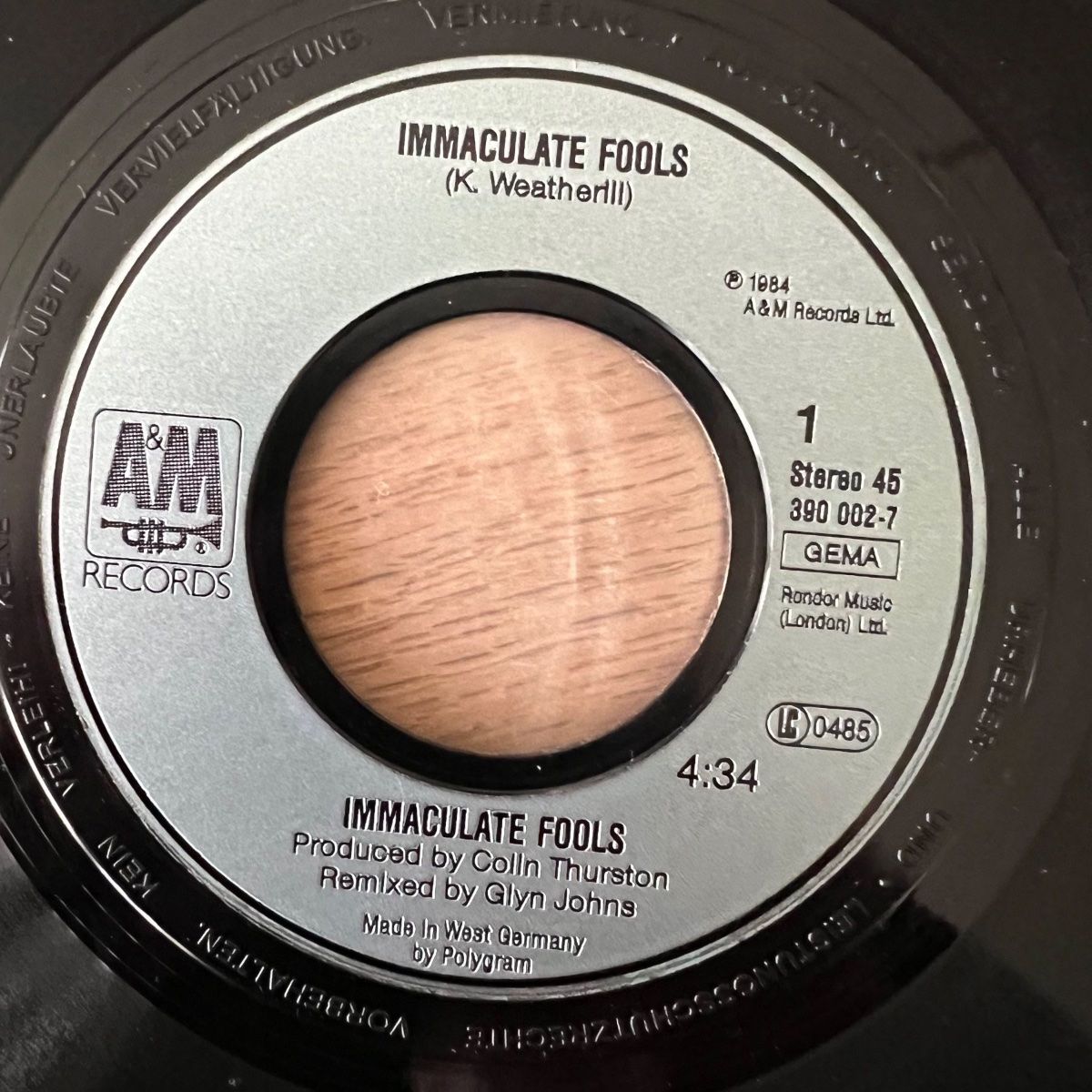 Schallplatten: Immaculate Fools - Immaculate Fools / 1. D-Press. 1984 – Gebraucht aus Gais von soundcave57 2