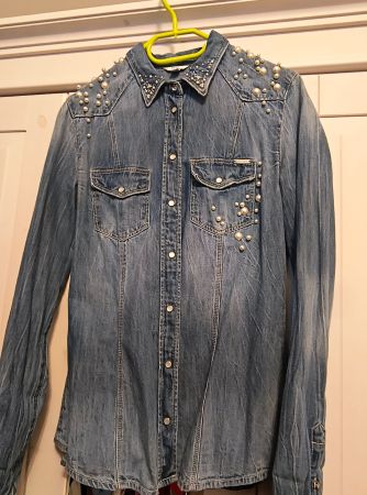 Guess Jeanshemd mit Perlen, Gr. S/M, Top Zustand!