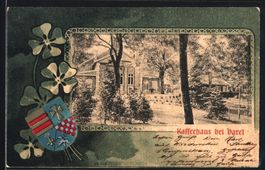 Grusskarten-AK Varel, Kaffeehaus mit Pav