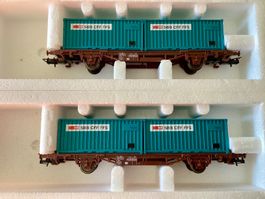 2 x Lima 303302, Containerwagen der SBB