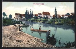 Dornachbrugg, Ortsansicht mit Bootsparti
