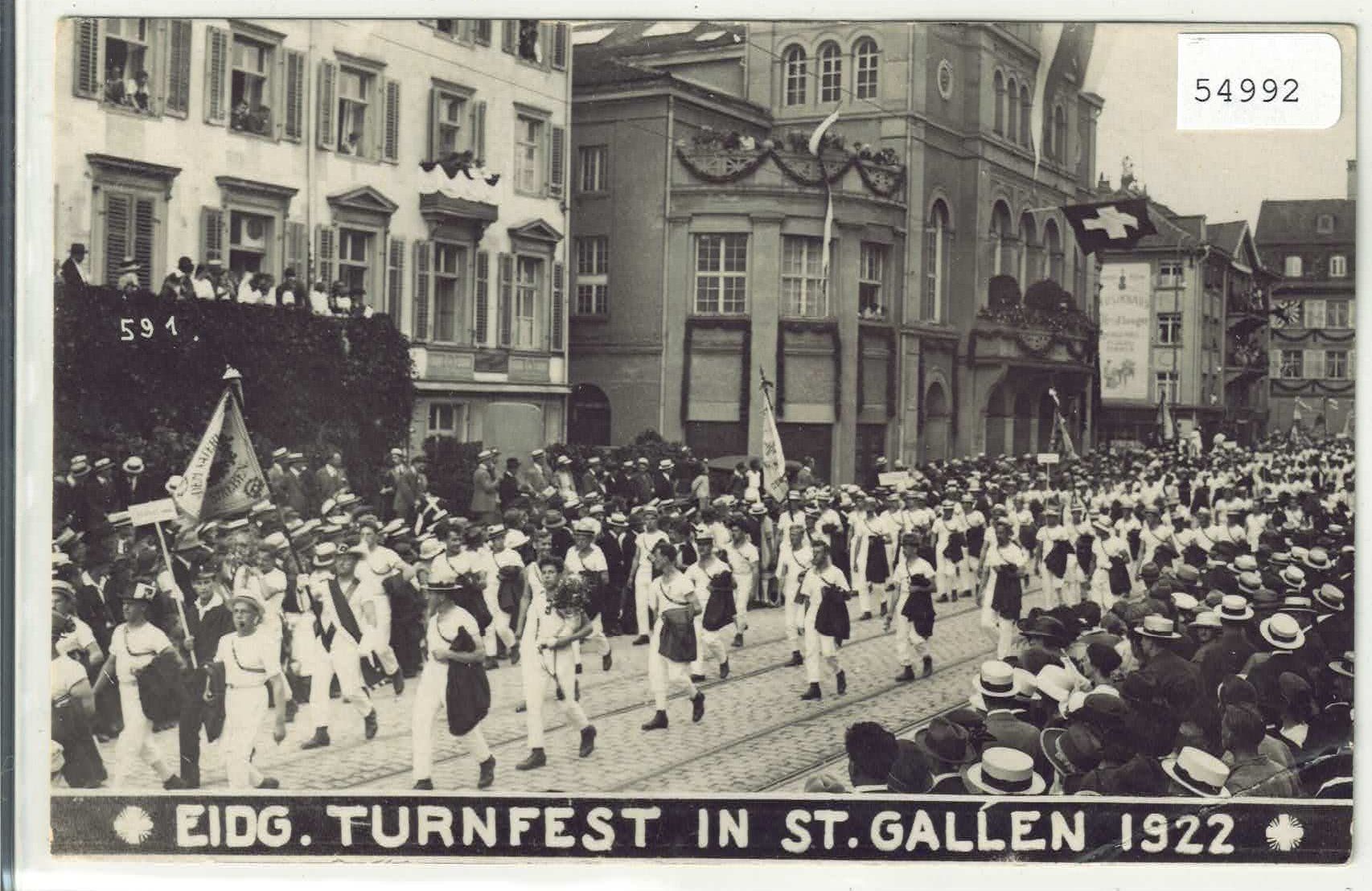 Cartoline postali: Eidg. Turnfest in St. Gallen 1922 – Difettoso da Ettingen venduto da Kartenplanet