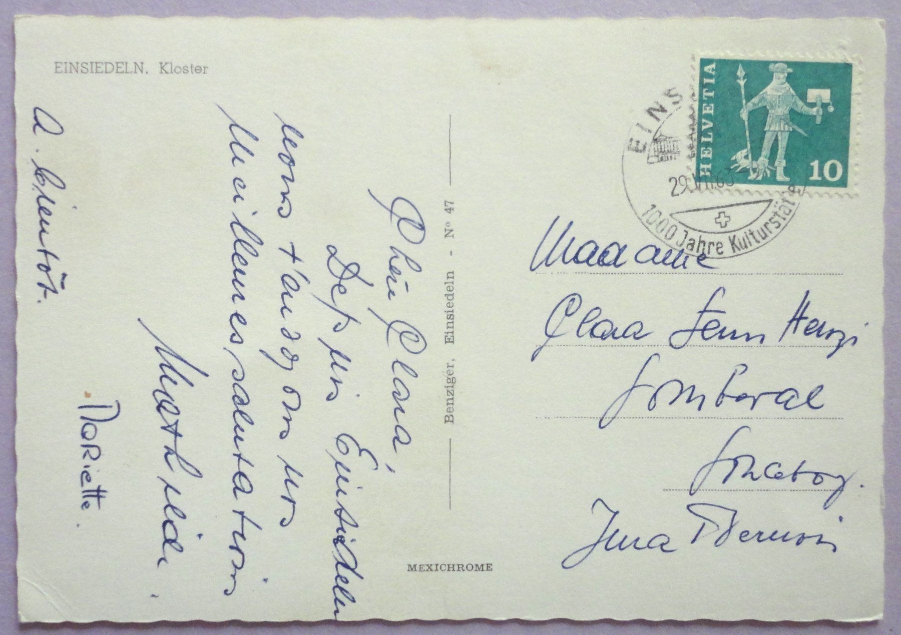 Cartoline postali: Einsiedeln, Kloster – Usato da Fétigny venduto da Billy2miny 1