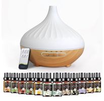 Aroma Diffuser mit 12 Ätherischen Ölen, 500ml weiss-braun