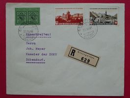 1943: W17L+W17R (DUO) auf Brief von OSTEIGWILER (BE) 100.-+