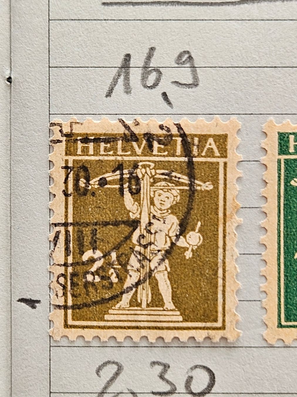 Alle Briefmarken: 169+171 (Kat. 18.--) für 2.-- – Gebraucht aus Buttikon SZ von Marcelr 1