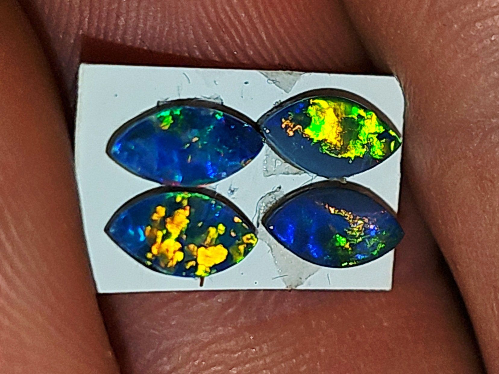 Pietre preziose: 4 Australische Opal Dubletten – Nuovo e nell'imballaggio originale da Uerkheim venduto da Winwinner 4