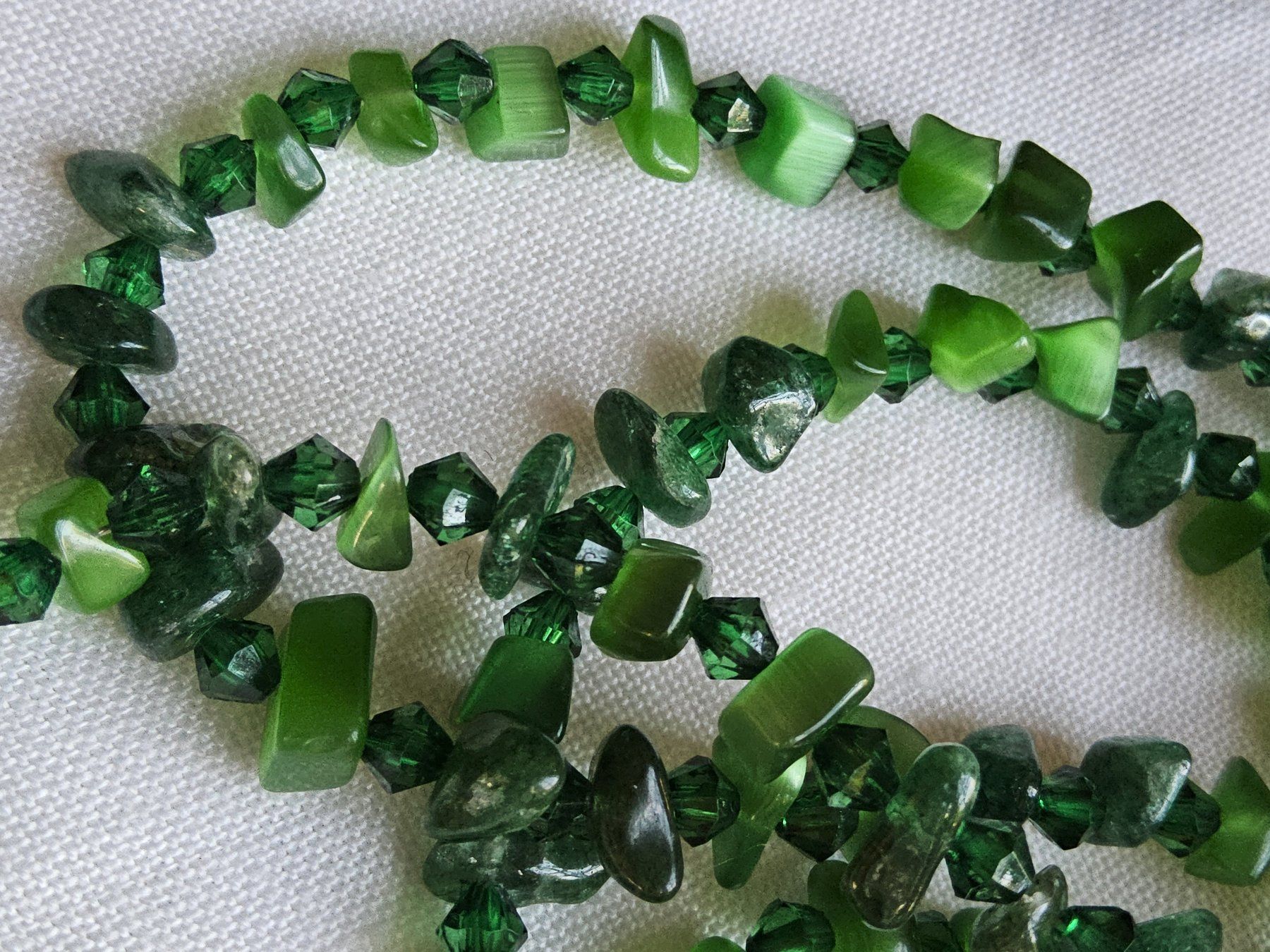 Catenine: Jadeite/Glas Collier Halskette mit Silber Verschluss – Usato da Zürich venduto da SciTec 2