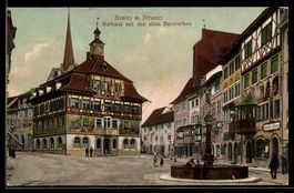 AK Stein am Rhein, Rathaus mit den alten Bauwerken, Gasthaus