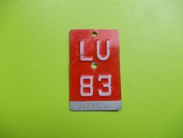 Velonummer / Fahrradnummer LU 83