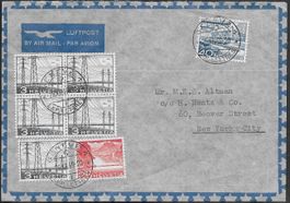 1949 Luftpost GENÈVE - NEWE YORK speziell frankiert ab 1.-