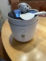 Reiskocher Lauben weiss mit Reislöffel guter Zustand