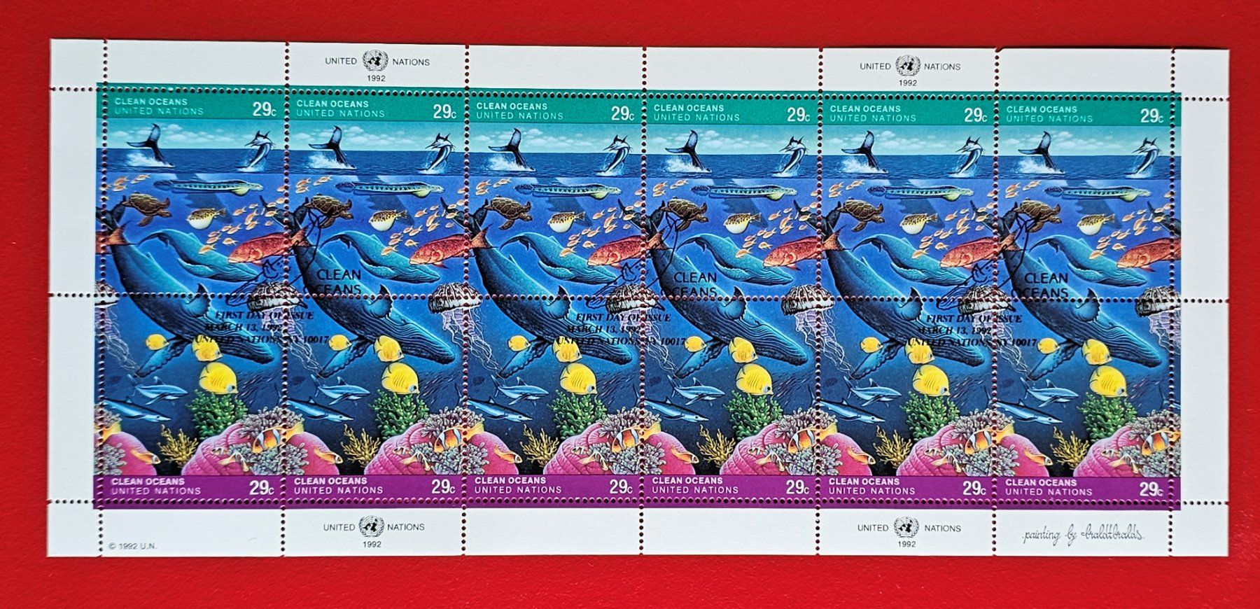 UNO NEW YORK CLEAN OCEANS SAUBERE MEERE BOGEN 1992 ET VOLLG. (Neu ...