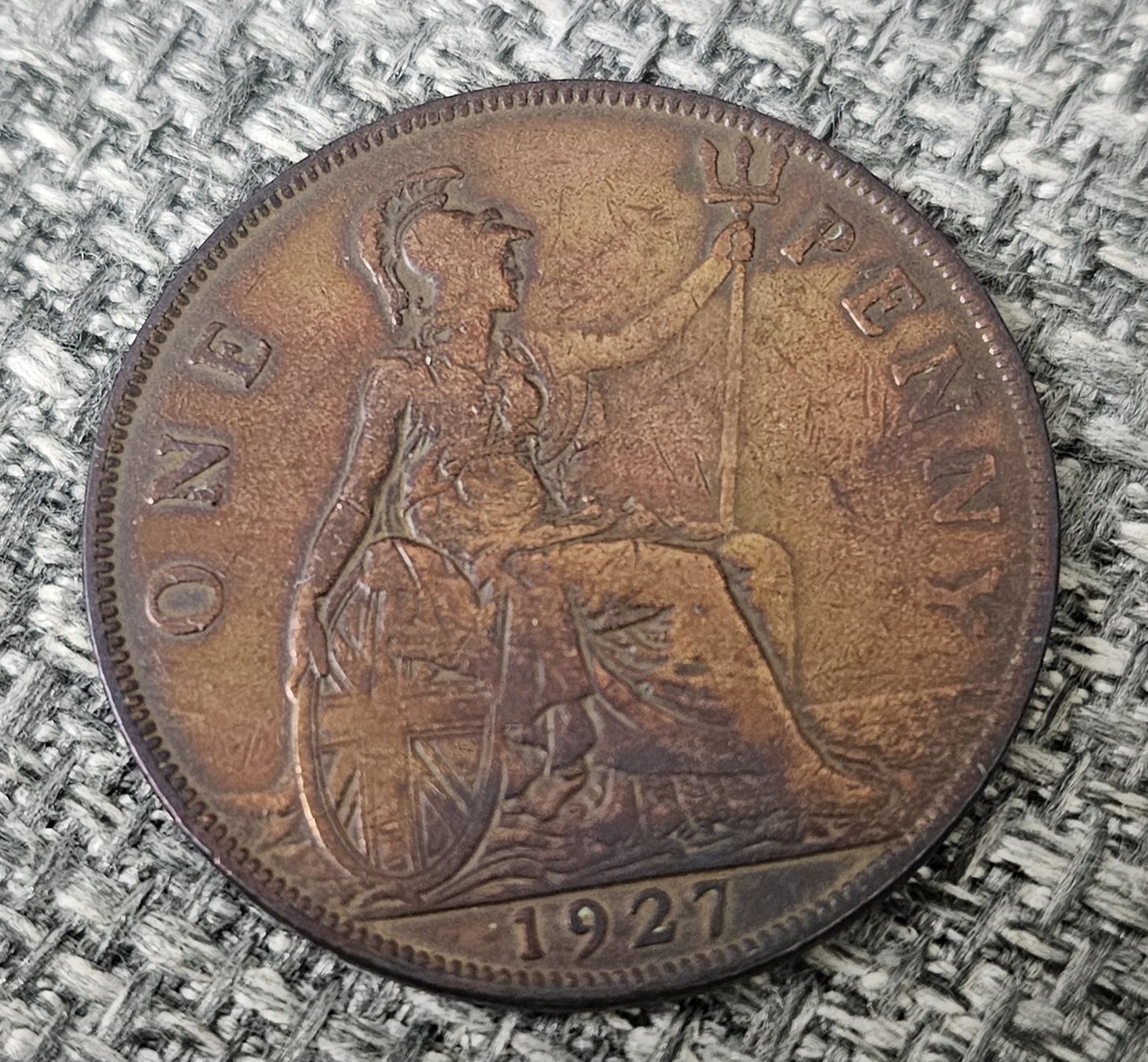 Tutti le monete: 1927- ONE PENNY King Georges V – Usato da Genève venduto da Fresko01