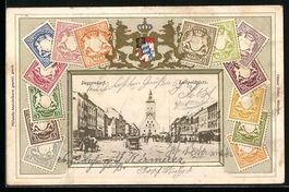 Litho Deggendorf, Luitpoldplatz, Briefma