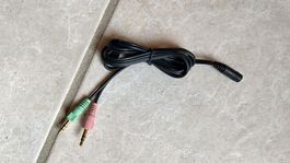 Audio Adapter Kabel 3.5mm Buchse auf 2x Stecker schwarz